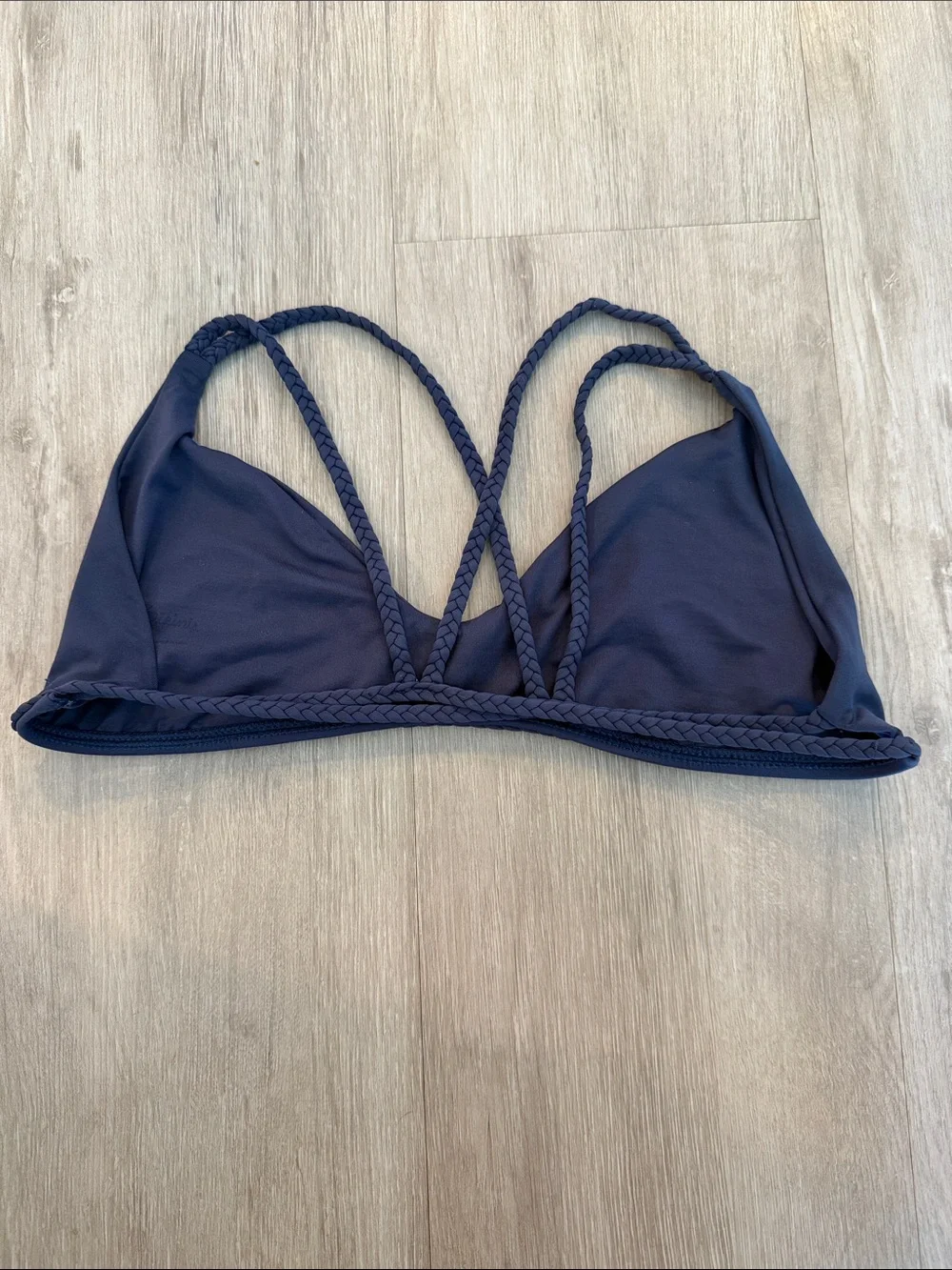 Frankie’s Bikinis Navy Braided Top Medium
